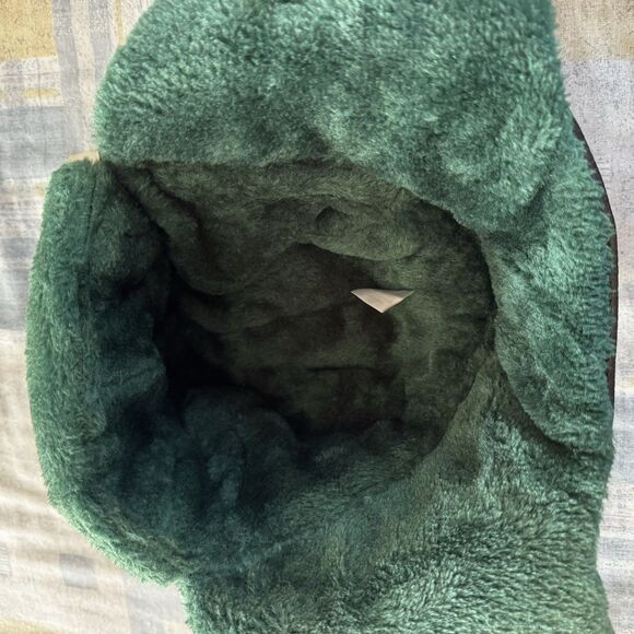 Dark Brown Faux Green Fur Trapper Faux Leather Cosplay Props Winter Hat - Picture 14 of 15